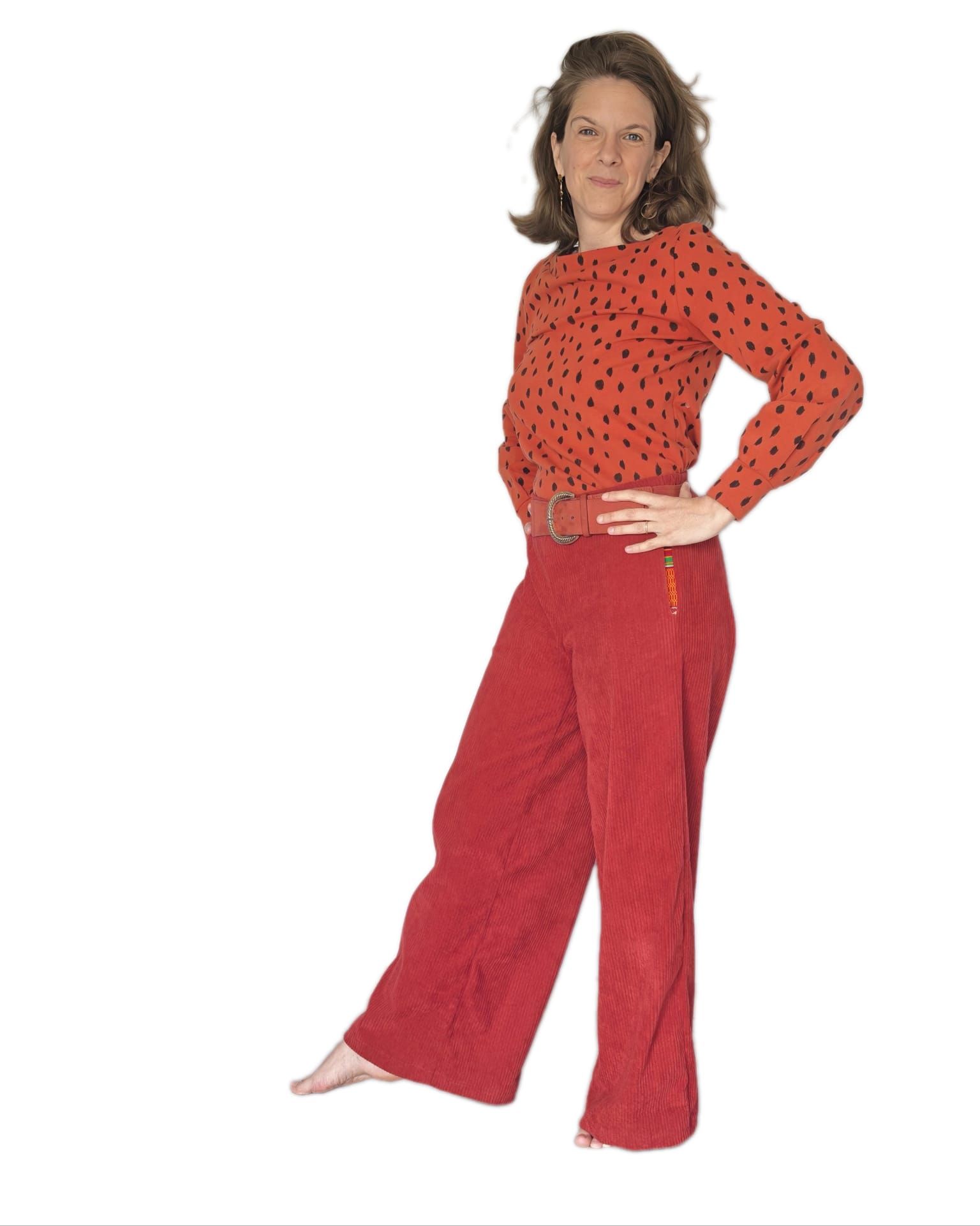 Pantalon Christelle / Sweat col bateau manches à pli Emilie