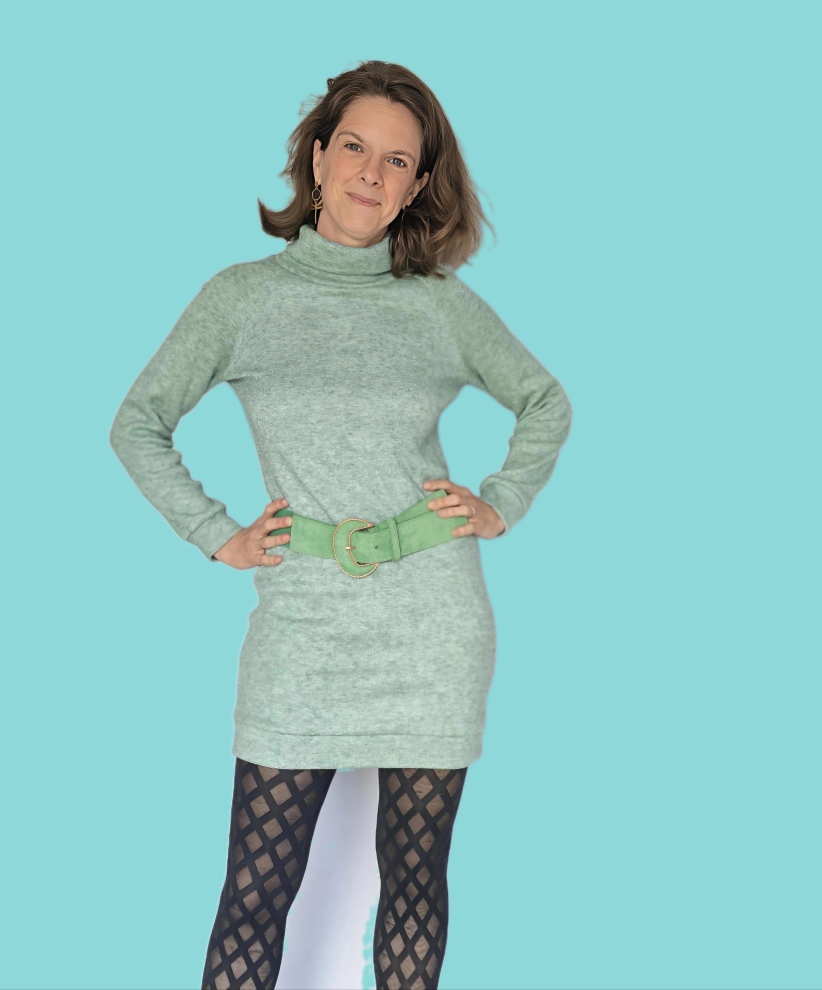 Robe-Pull Emilie "Vert douillet"