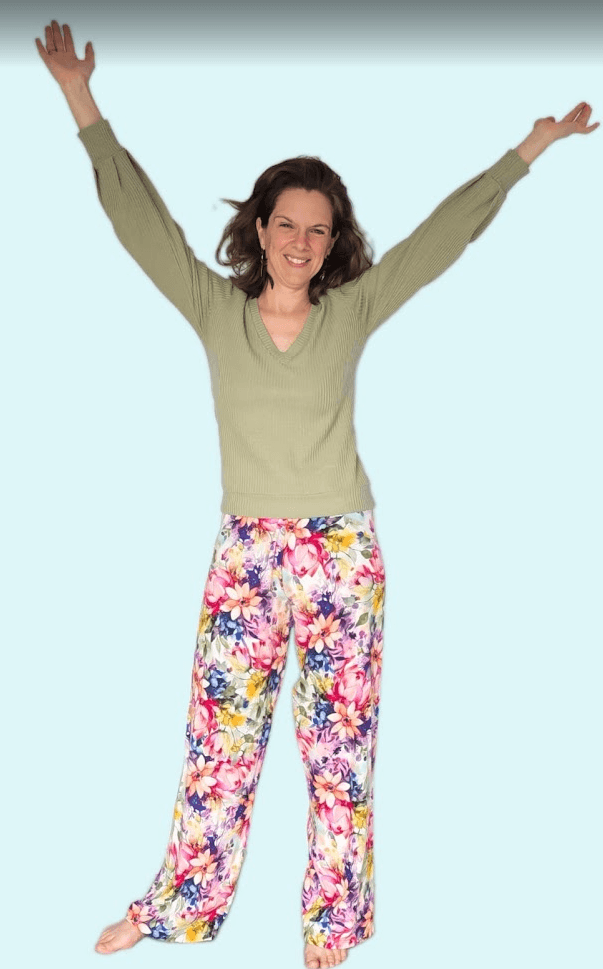 Pantalon Marie / sweat léger col V manches à pli Emilie